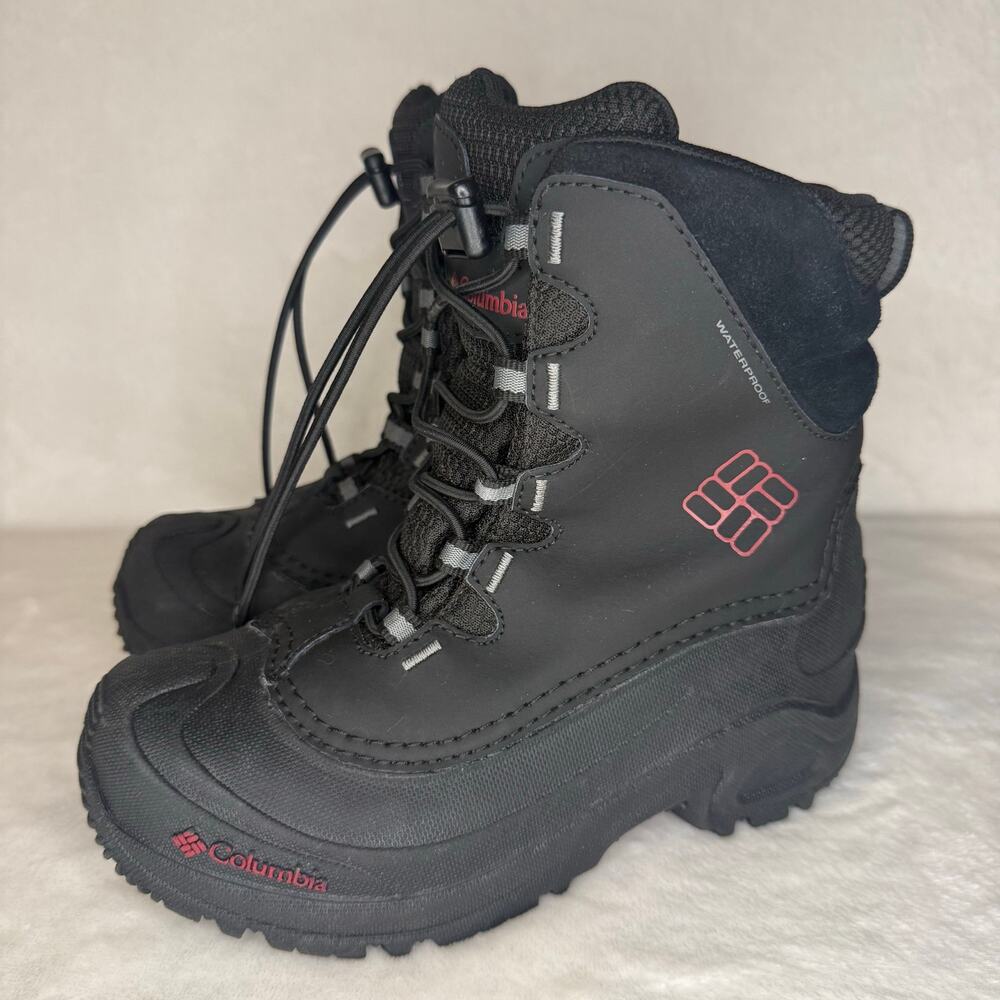 Columbia Bugaboot II Waterproof Winter Snow Boots Black Kids Size 2